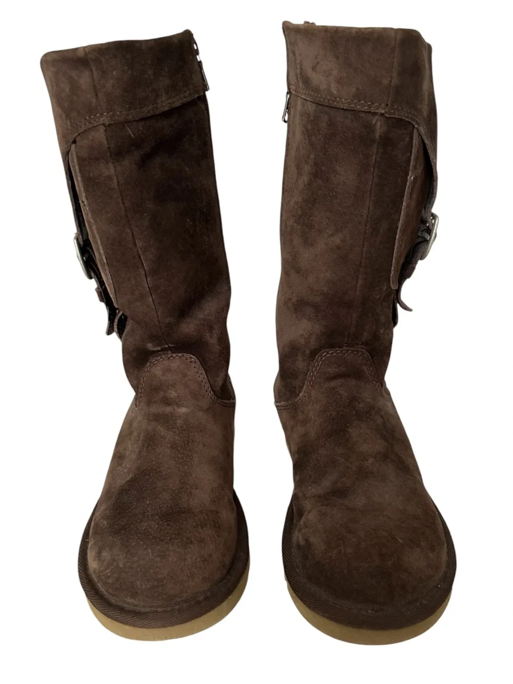 UGG Australia Cargo III Sheepskin Boots Dark Chocolate Mid Calf Size 7